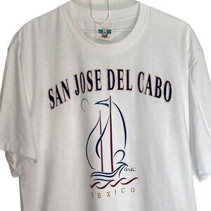 Vintage San Jose Del Cabo T Shirt Mens Medium Sailboat Baja CA Single Stitch